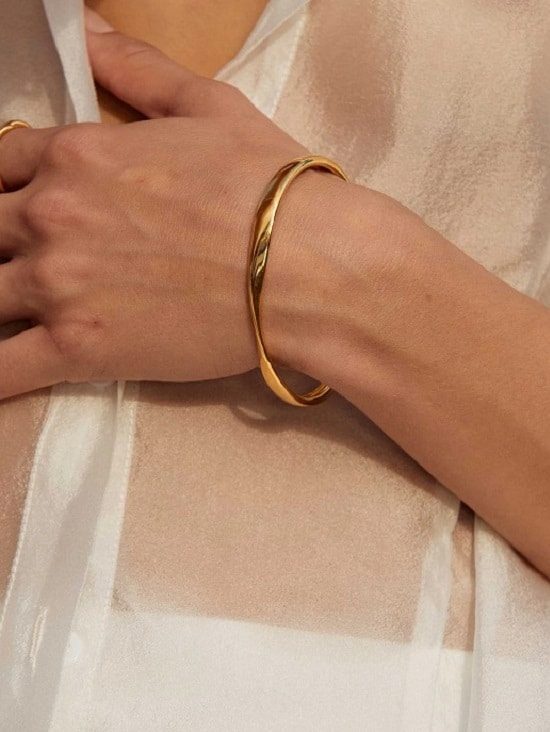 Fold Bangle 18K gold plated Kirstin Ash