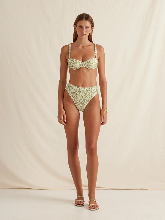 Mid High Cut Pant Bikini Bottom Peony Swim